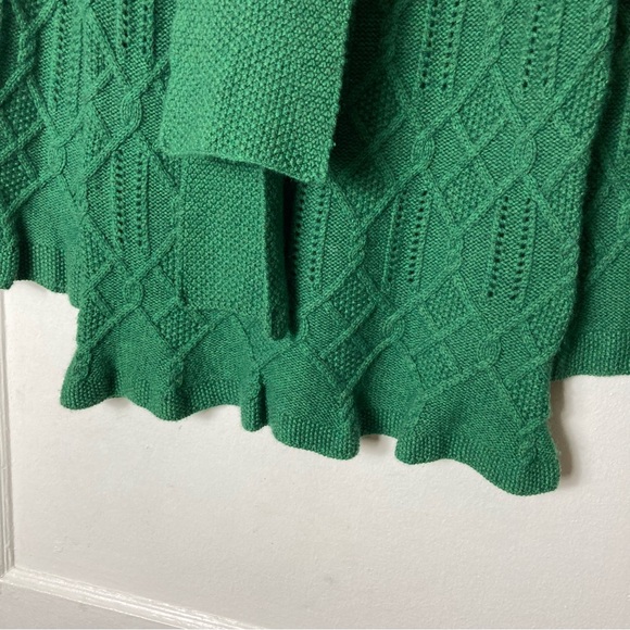 Juicy Couture green merino wool cashmere cable knit sweater S - Picture 4 of 10